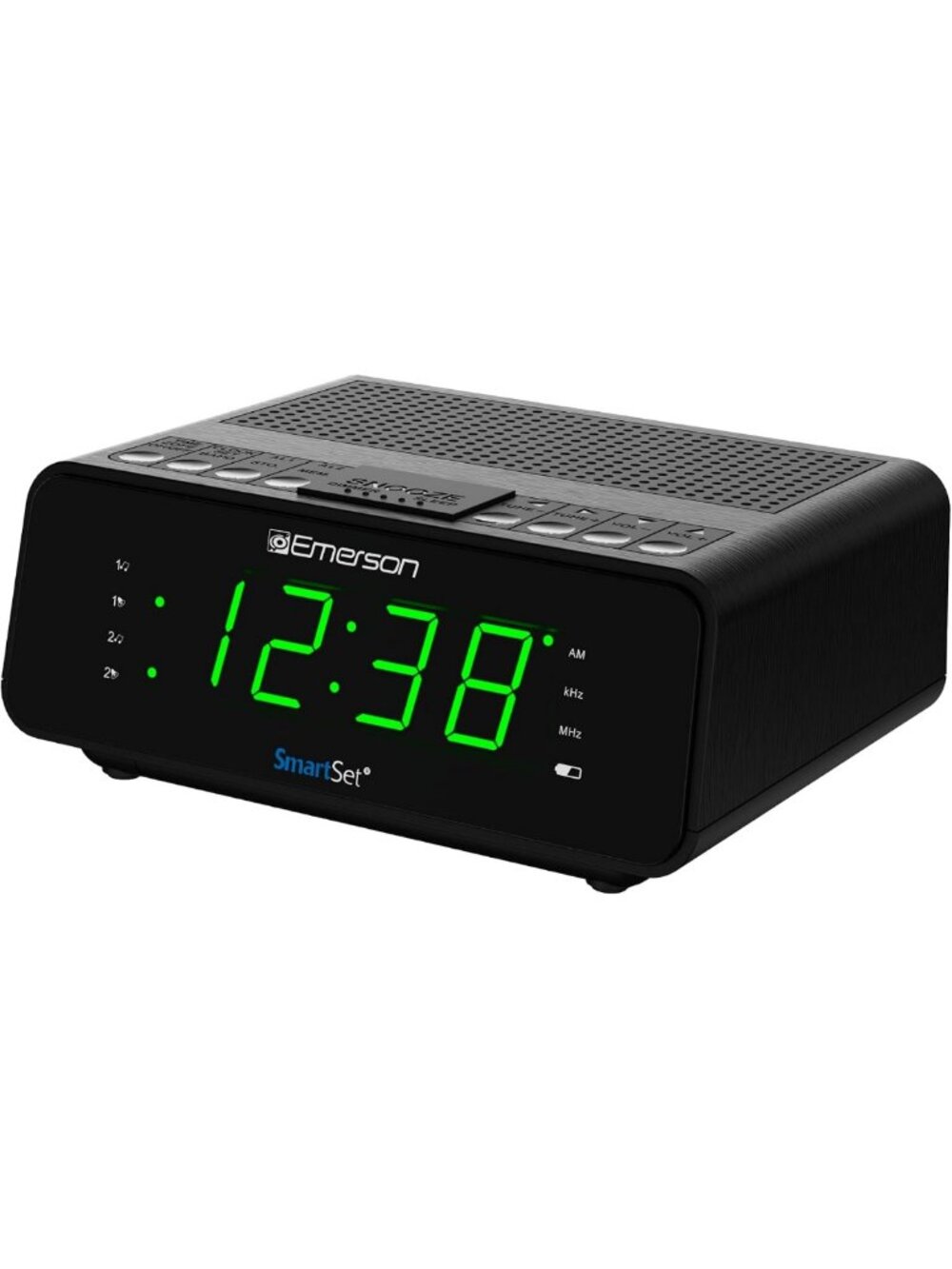 Smart Dual Alarm Clock Radio with AM/FM, Digital Tuning, Jade Green LED Display